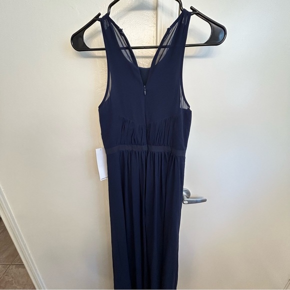 NWT BCBGeneration Navy Size 0 Full Length Dress Gown Formal Criss Cross Details - Picture 8 of 12